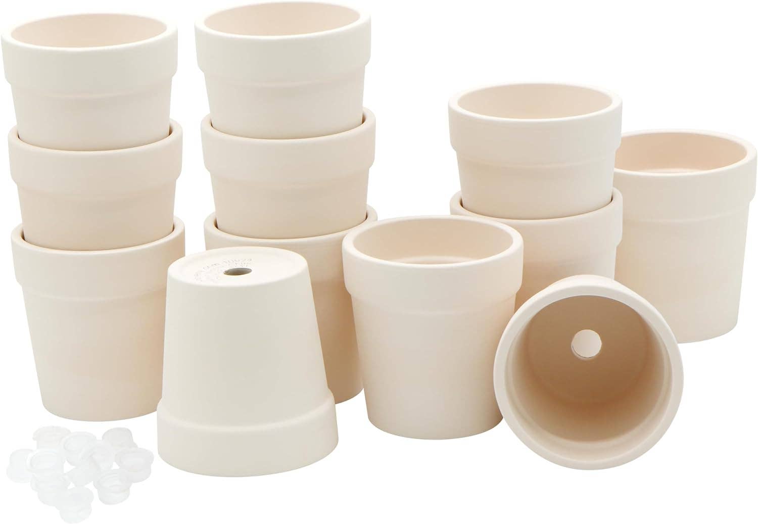 12-pcs Ceramic Flower Pot - Mini Terracotta, Small Clay Pots for Plants, Paintable Flower Pots for Kids